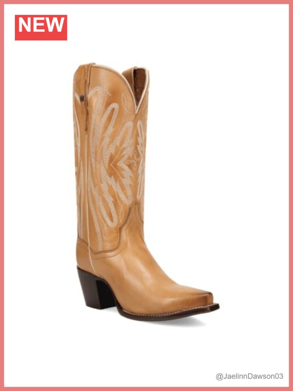 Dan Post Mila Leather Snip Toe Pull On Mid Calf Western Boots